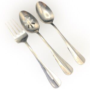 Vintage International Silver Stainless Flatware Serving Spoons & Fork Lot of 3